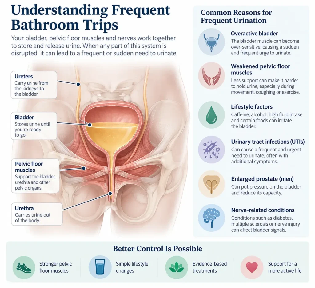 urinary incontinence symptoms and treatment options guide detailed infographics by incontinence direct Sheffield